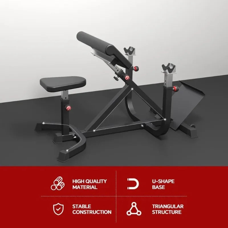 2-IN-1 Preacher Curl Bench Hyperextension Roman Chair, Adjustable Strength Training Sit Up Gym Bench for Biceps Curl