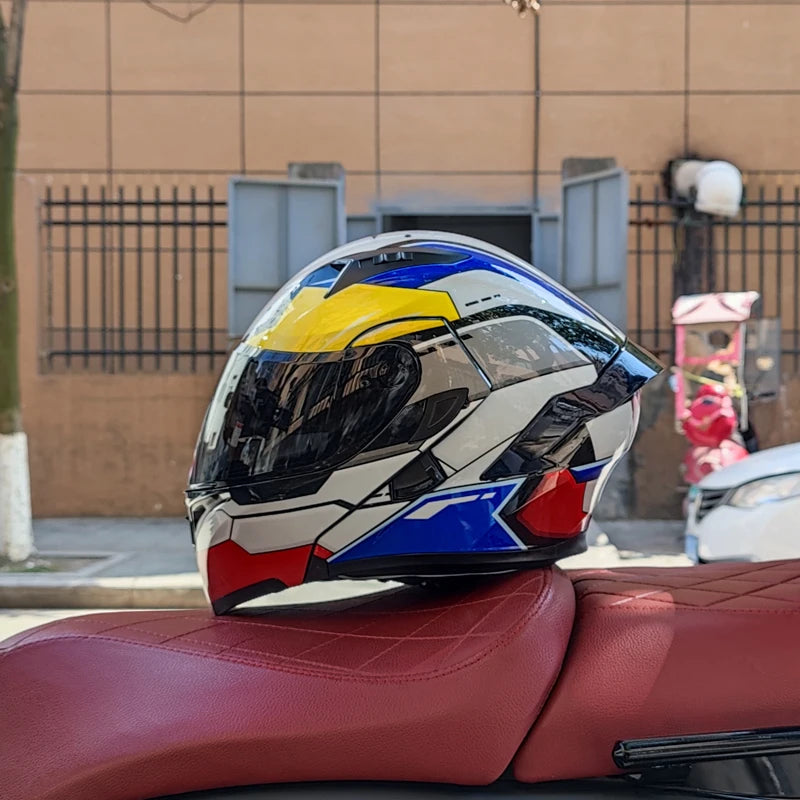 Flip Up Motorcycle Helmet Double lens full face helmet High quality DOT approved Moto cascos motociclistas capacete