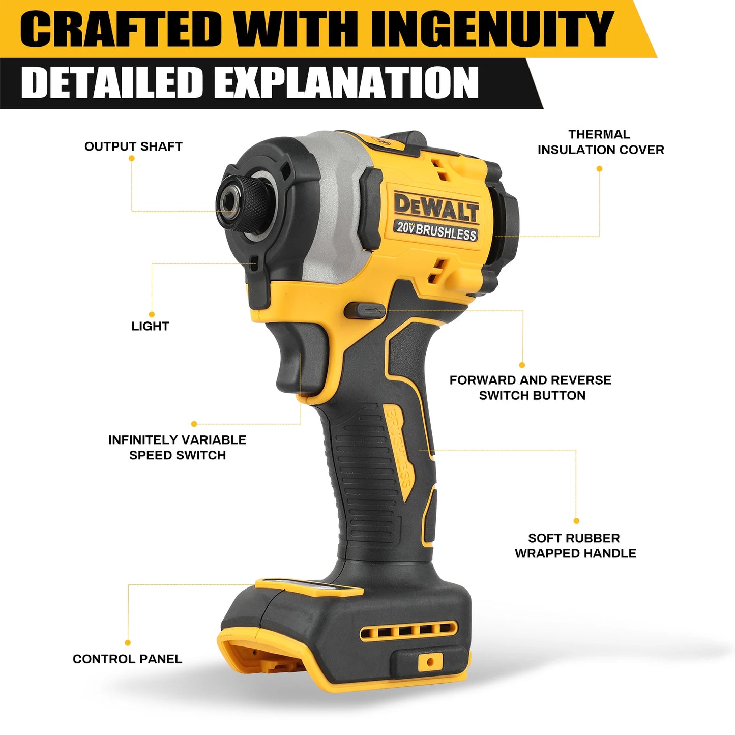 DeWalt Lithium Brushless Motor Screwdriver Electric Screwdriver Electric Hand Drill Impact Drill Combination DCF805 DCD850 New