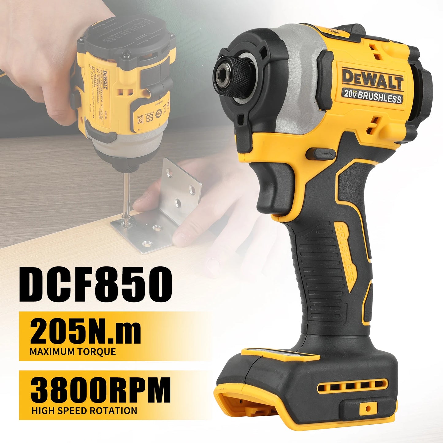 DeWalt Lithium Brushless Motor Screwdriver Electric Screwdriver Electric Hand Drill Impact Drill Combination DCF805 DCD850 New
