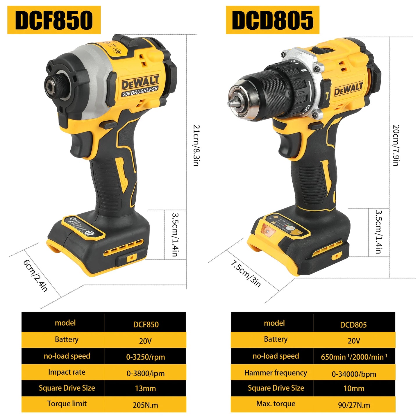 DeWalt Lithium Brushless Motor Screwdriver Electric Screwdriver Electric Hand Drill Impact Drill Combination DCF805 DCD850 New