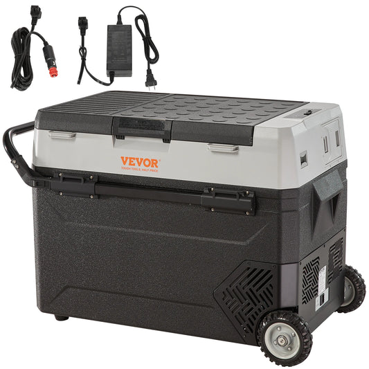 SucceBuy 35L/45L/55L Portable Foldable Handle Car Refrigerator with Wheel Compressor Freezer for Camping Picnics Car Home Traval