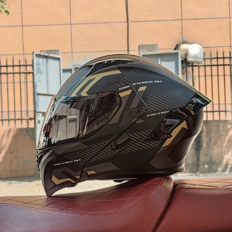 Flip Up Motorcycle Helmet Double lens full face helmet High quality DOT approved Moto cascos motociclistas capacete