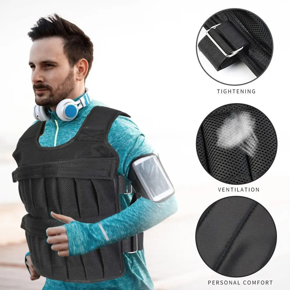 3/15/35kg Weighted Jacket Adjustable Workout Weight Jacket Workout Equipment for Workout Strength Training Running Fitness